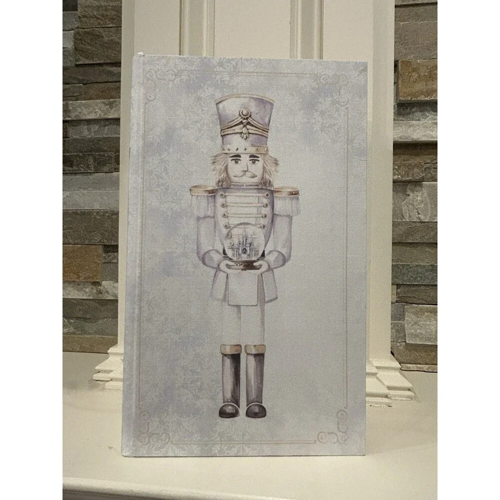 Ashland Christmas Frosted Fairytale Nutcracker Book Box Tabletop Decor 11.5x7”